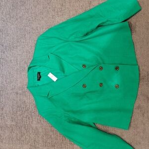 Talbots emerald green double breasted blazer